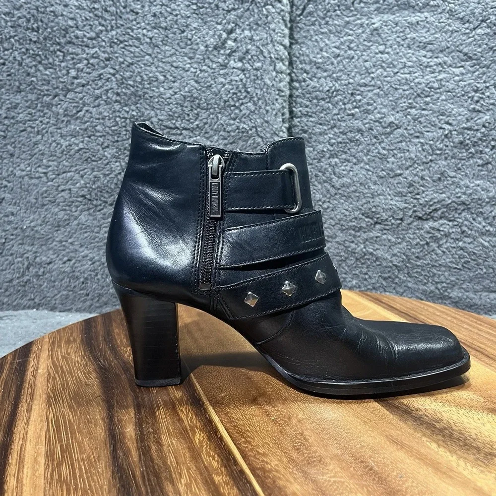 Harley-Davidson Bridgit Shootie Black 4-Inch Boots Inside Zipper D84507 Size 7 - Picture 10 of 13